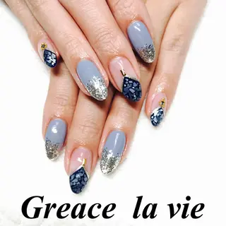 ロング カラー パーマ ヘアアレンジ キッズ ネイル マツエク・マツパ Greace la vie所属・Greace  la vieのネイルデザイン