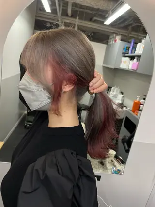 セミロング カラー 顔まわりの神様✨ 透明感カラー藤嶋秀幸のヘアスタイル