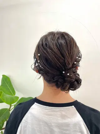 ミディアム ヘアアレンジ mopa所属・mopa_kaede 暖色カラー/ロングのヘアスタイル