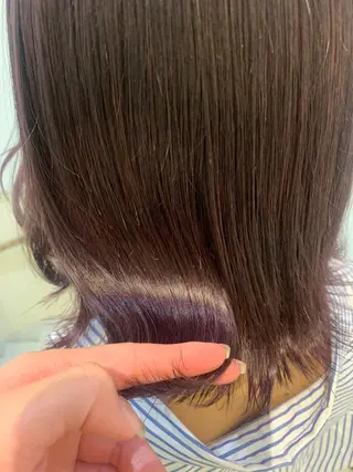 ミディアム カラー 透けるbrown カラー🎗♡yukaのヘアスタイル