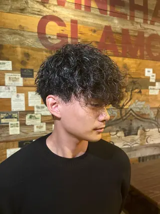 パーマ HIRO GINZApremium barber新宿所属・星野 真のヘアスタイル