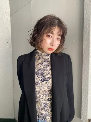 ミディアム カラー パーマ yiye 青山所属・無料カットモデル募集 🌱ひょうがのヘアスタイル