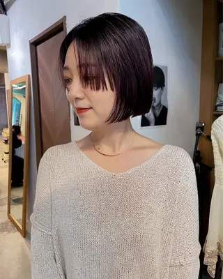 ショート カラー パーマ/レイヤー 岩山丈一郎のヘアスタイル