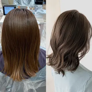 ミディアム カラー On所属・顔まわりカット🌟 くびれヘア/寺門遥輝のヘアスタイル