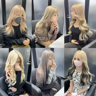 ロング カラー エクステ🩵ブリーチ 韓国ヘア🩵KAEのヘアスタイル