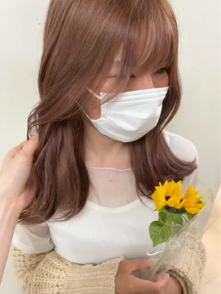 ミディアム カラー ヘアアレンジ maoブリーチ無し 似合わせカラーのヘアスタイル