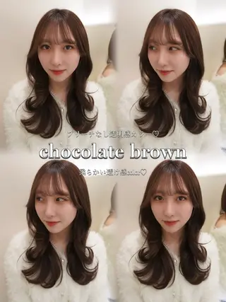 ロング 透明感カラー/レイヤ ー/縮毛/暗髪/銀座のヘアスタイル