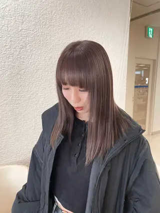 セミロング カラー 透明感ワンカラー🎀 レイヤー/AOのヘアスタイル