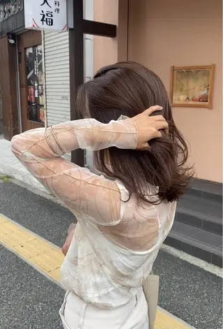 ミディアム 西元 亜由美のヘアスタイル