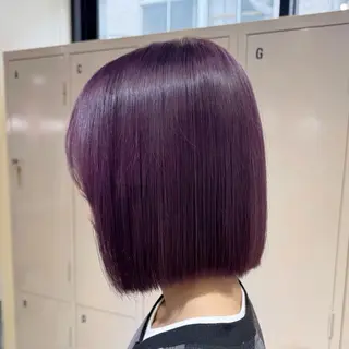 ミディアム カラー 艶髪ハイトーン× ボブ🥣アイネのヘアスタイル
