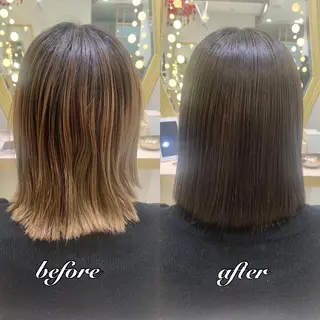 ミディアム カラー パーマ ヘアアレンジ メンズ キッズ ネイル マツエク・マツパ アイブロウ 《褒められる》 透明感カラー/小嶋のヘアスタイル