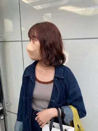 ミディアム カラー パーマ ヘアアレンジ レイヤー🌟艶カラー 🕊まやのヘアスタイル