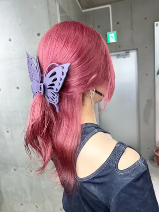 ミディアム カラー 名古屋のピンク好き かずくん🦩のヘアスタイル
