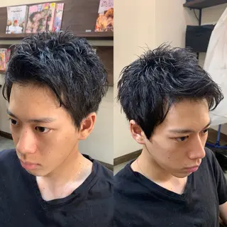 ショート カラー パーマ メンズ 池田達也anyhow /副店長のヘアスタイル