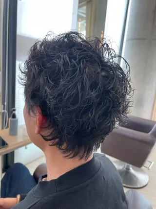 ショート パーマ メンズ ⚾️横浜メンズカット 阿部龍馬🍺🍔のヘアスタイル
