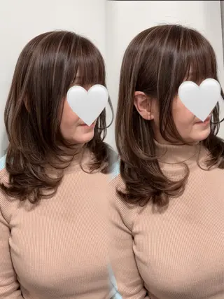 ミディアム 横坂 菜々子のヘアスタイル