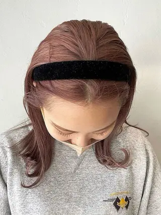 ミディアム カラー オリーブ/縮毛♡ Natsuno🩰のヘアスタイル