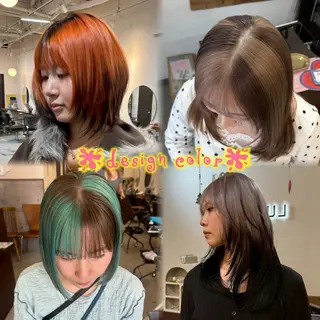 カラー ★艶ハイトーン★ LUCKモミジのヘアスタイル