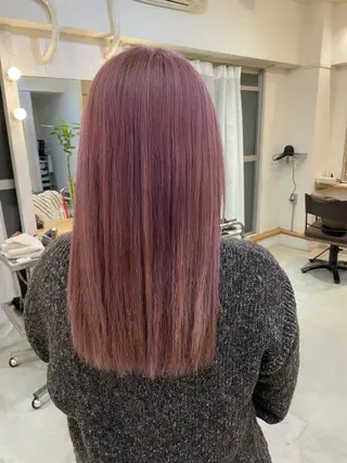 ロング カラー ブリーチなしカラー ダブルカラーエクステのヘアスタイル