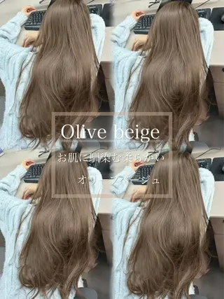 ロング カラー くすみミルクティー／ ブラウン🪡TOWAのヘアスタイル