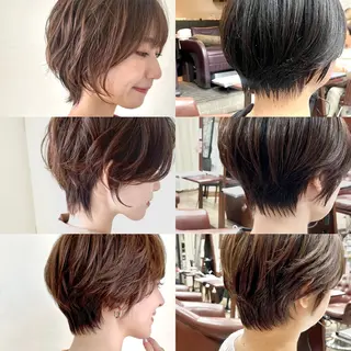 ショート カラー クローバー八木店所属・白髪ぼかし/ショート 福原ないとのヘアスタイル