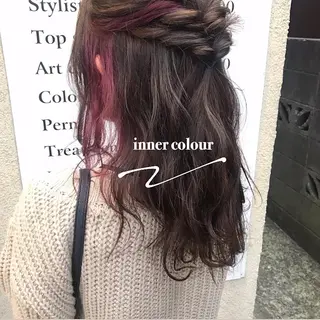 セミロング riho/ブリーチ/ デザインカラー/辻堂のヘアスタイル