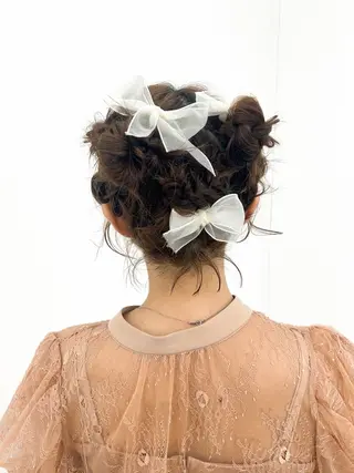 ミディアム ヘアアレンジ 韓国ヘア/顔周り ヘアセット/加藤優里のヘアスタイル