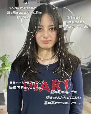 セミロング カラー マエダルイ🌐 レイヤースタイルのヘアスタイル