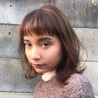 ミディアム カラー レイヤー,ボブ / 彩未のヘアスタイル