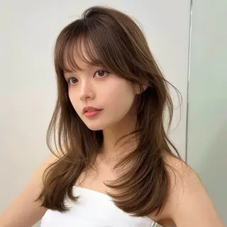 セミロング 韓国ヘア🤍🇰🇷 ‪🫶🏻吉満のヘアスタイル