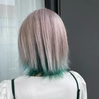 ミディアム ブリーチ毛矯正.髪質 改善.髪にドラマをのヘアスタイル