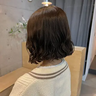 ミディアム カラー パーマ ALLY(アリー)所属・akane/ボブ /オリーブ/ブラウンのヘアスタイル