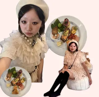 ミディアム カラー 岡山ハイトーン・ ルーツカラー/こもものヘアスタイル