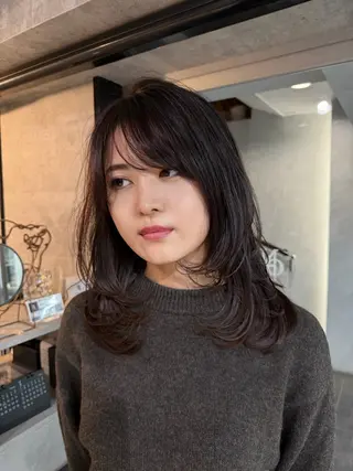 セミロング カラー You/中明度カラー 🎨3ヶ月持つカットのヘアスタイル