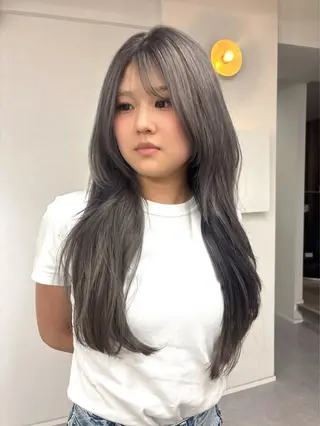 ロング ボブ/ベージュ /MIYUのヘアスタイル