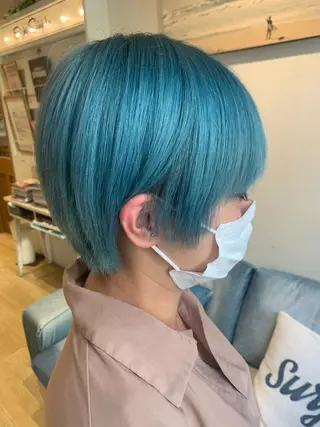 ショート 渋谷ハイトーン/ デザインカラー阿部のヘアスタイル