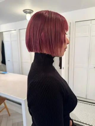 カラー ブリーチカラー🎀 韓国風/寺門美優のヘアスタイル