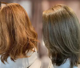 ミディアム カラー GO TODAY SHAiRE SALON 梅田店所属・ベージュカラー/ボブ チャネリングカットのヘアスタイル