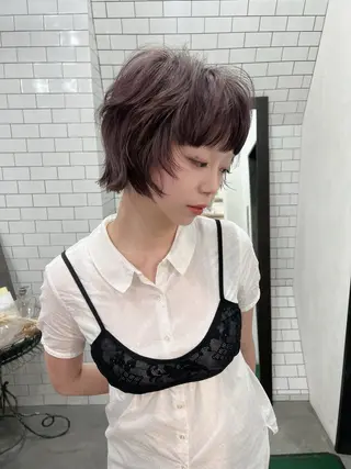 ショート 紙屋町ショート /ボブ　パーマ河内蓮のヘアスタイル
