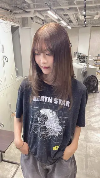 ロング カラー 山本 彩美香のヘアスタイル