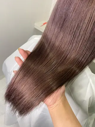 セミロング カラー 髪質改善×矯正🫧 韓国ヘアasamiのヘアスタイル