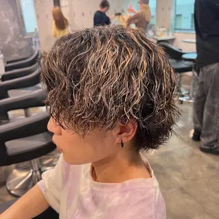 ショート カラー パーマ ヘアアレンジ メンズ キッズ 🔷横浜1のパーマ 職人🔷将太郎のヘアスタイル