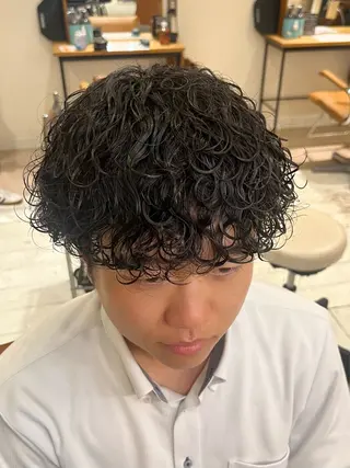 パーマ メンズ BLUE       hair＆Life所属・メンズ特化 山崎  蓮のヘアスタイル