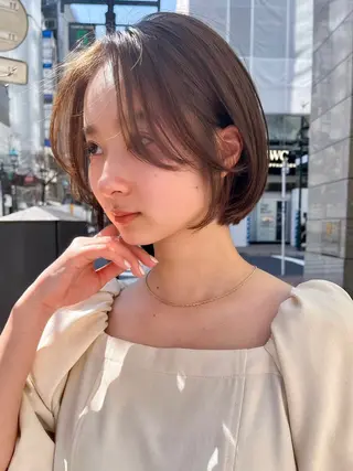 ショート カラー 🌱小顔ヘア/ボブ ミディアム/双葉🌱のヘアスタイル