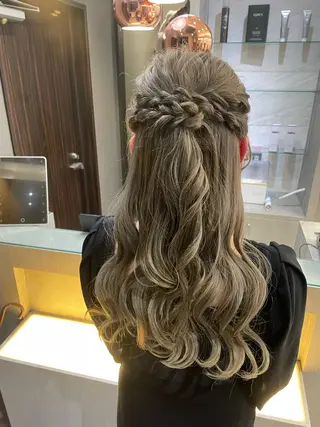 ロング ブリーチなしWカラー ヘアセット菜希のヘアスタイル