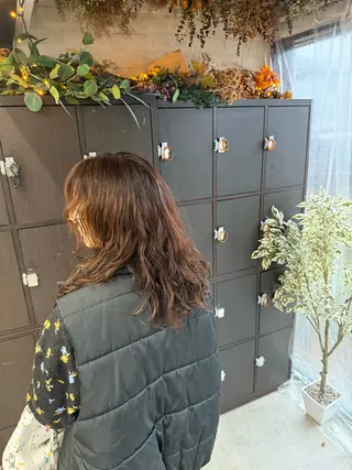 セミロング パーマ 森田 雄政のヘアスタイル