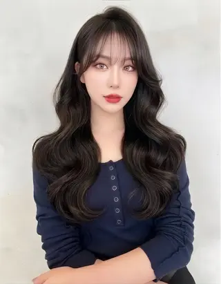 ロング カラー レイヤー/髪質改善 /透け感カラー/艶髪のヘアスタイル