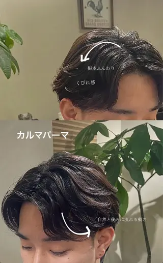 パーマ メンズ Hunny Anna ショートスタイルのヘアスタイル