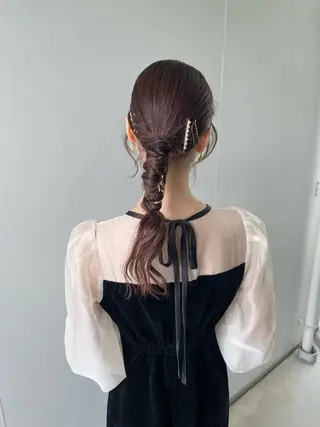 セミロング ヘアアレンジ 桑原 菜摘のヘアスタイル