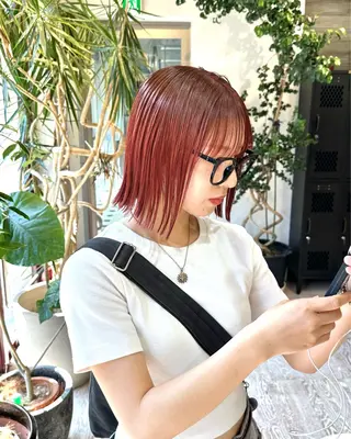 ミディアム ササキカズマ〻透明感 〻色落ち〻赤み消しのヘアスタイル